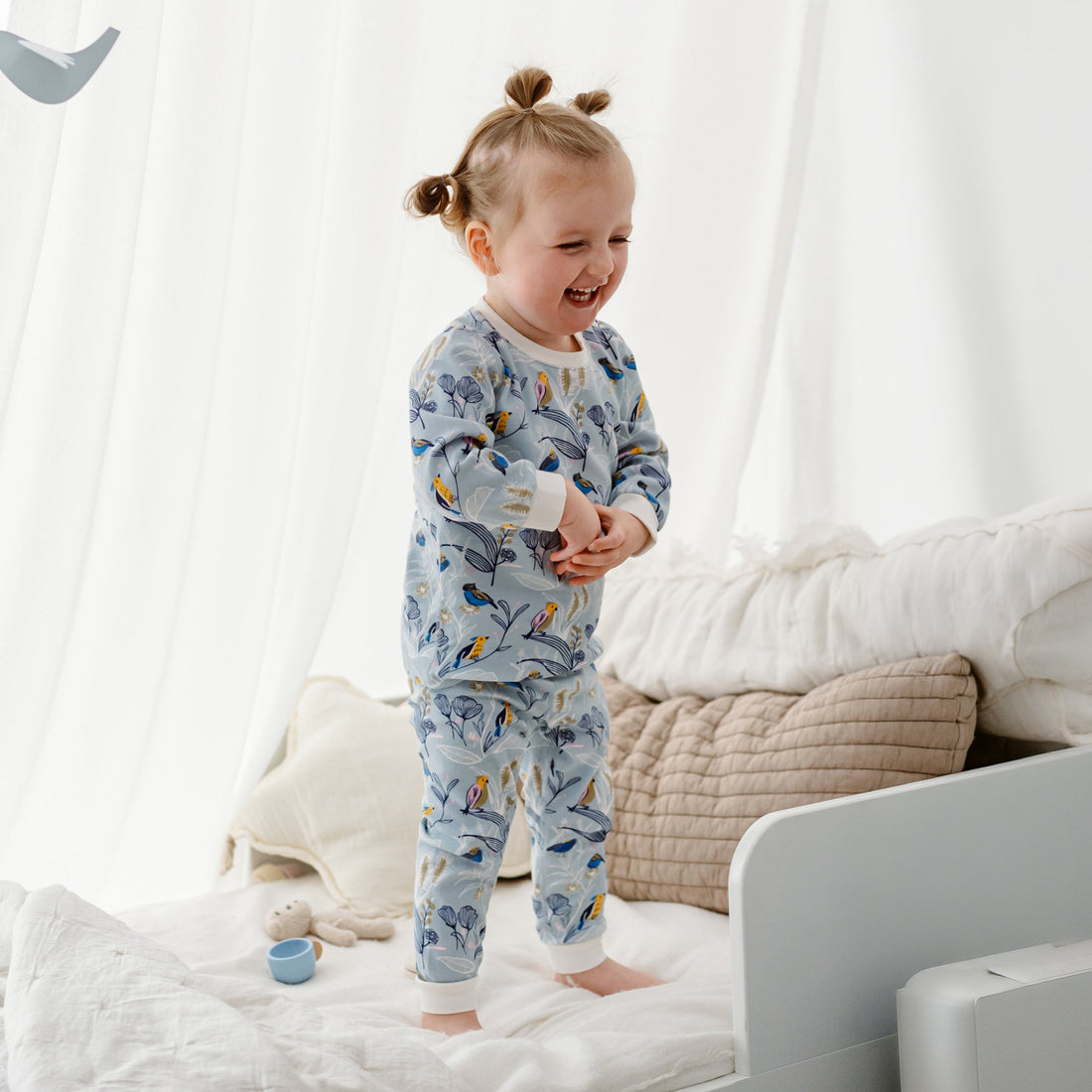 Nest Designs Organic Cotton Long Sleeve Two-Piece PJ Set Alouette gallery view 5