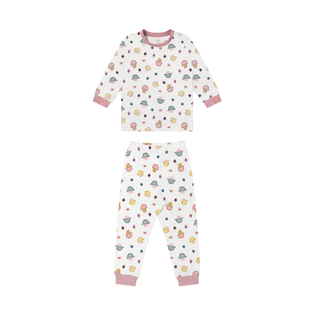 Nest Designs Organic Cotton Long Sleeve Two-Piece PJ Set Muffin Man front product view