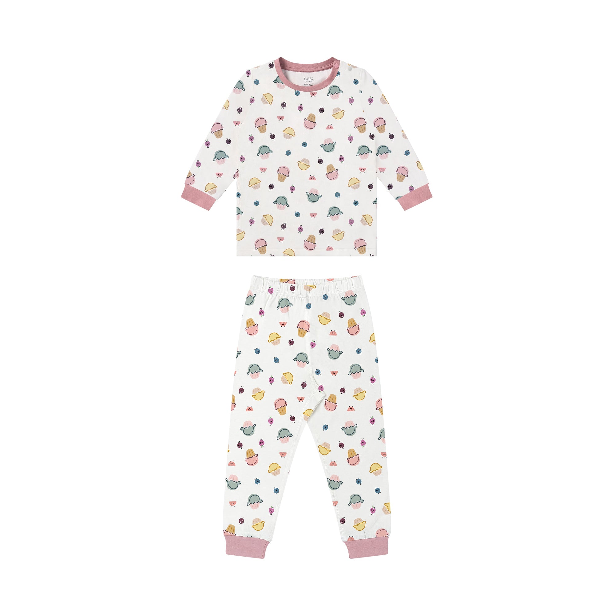Nest Designs Organic Cotton Long Sleeve Two-Piece PJ Set Muffin Man