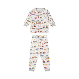 Nest Designs Organic Cotton Long Sleeve Two-Piece PJ Set Wheels on the Bus