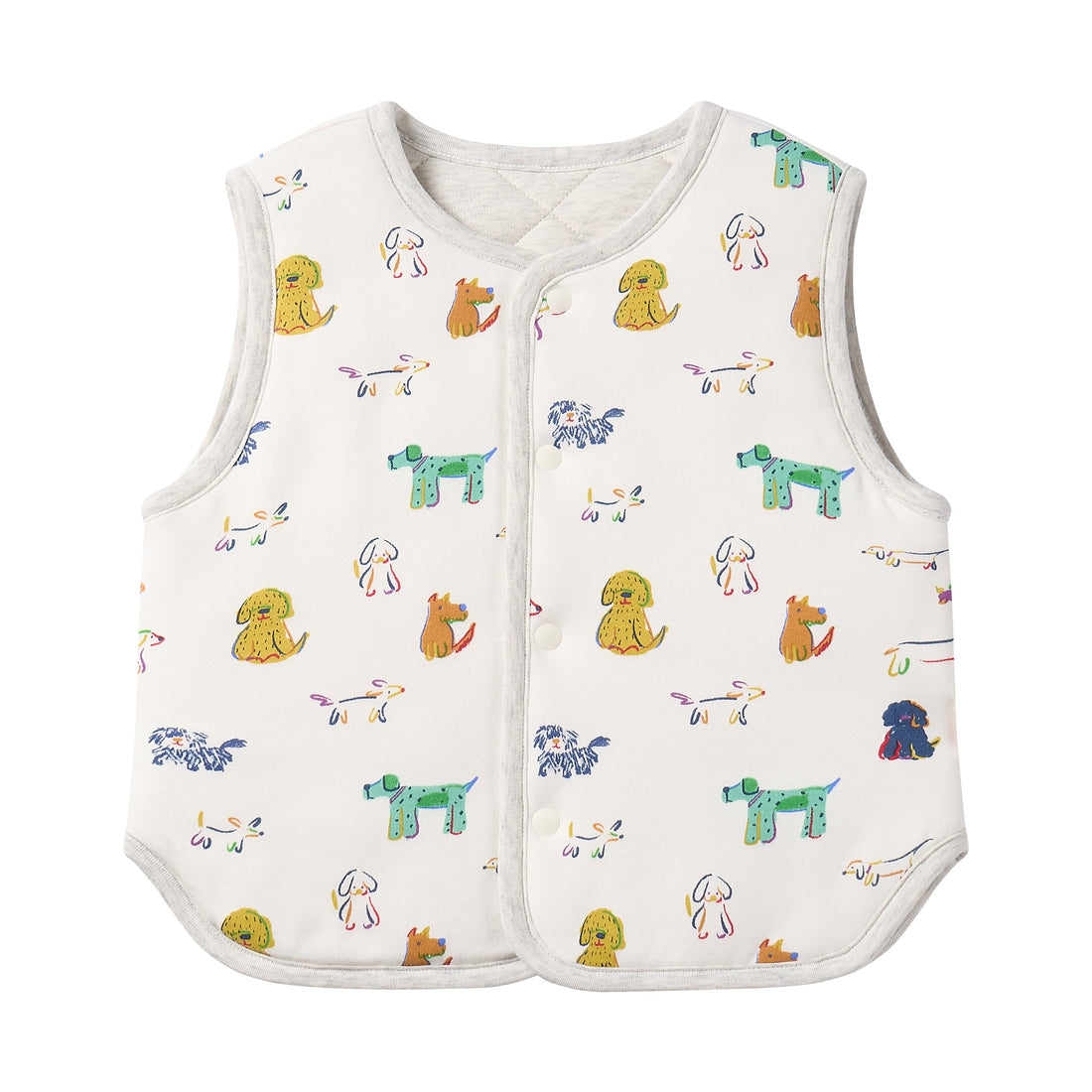 Nest Designs Organic Cotton Quilted Vest Bingo front product view