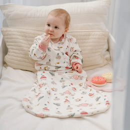 Nest Designs Organic Cotton Removable Long Sleeve Sleep Bag 1.0 Tog Very Squirrelly