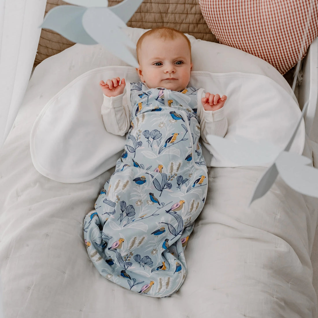 Nest Designs Organic Cotton Startle Stop Sleep Bag 1.0 TOG Alouette — lifestyle