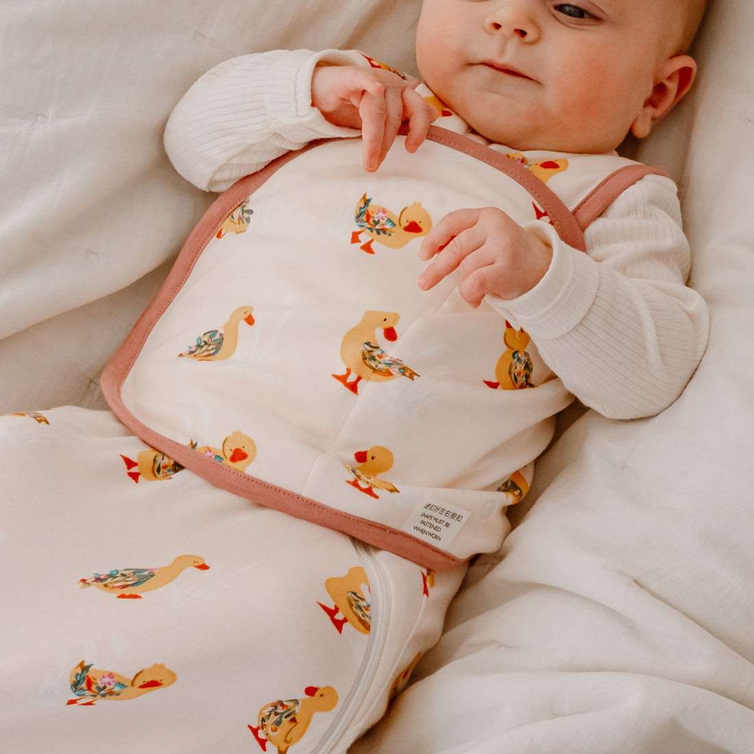 Nest Designs Organic Cotton Startle Stop Sleep Bag 1.0 TOG Five Little Ducks gallery view 2