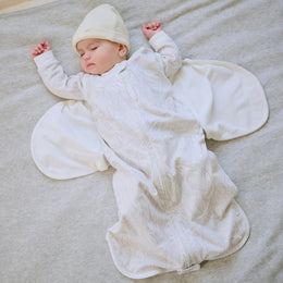 Nest Designs Organic Cotton Swaddle Sleep Bag 0.5/1.0 TOG Acanthus Fired Biscuit