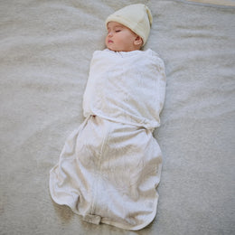 Nest Designs Organic Cotton Swaddle Sleep Bag 0.5/1.0 TOG Acanthus Fired Biscuit