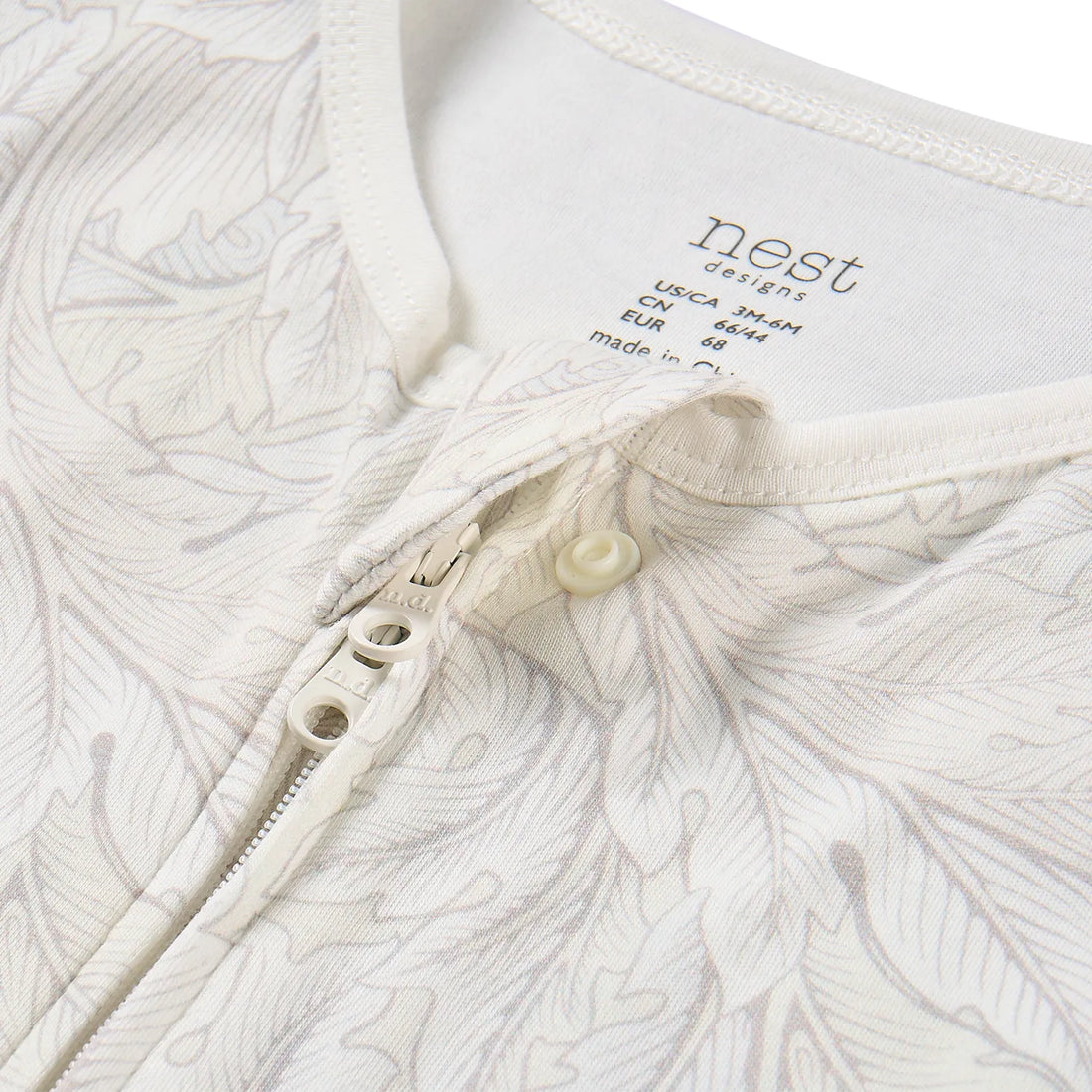 Nest Designs Organic Cotton Swaddle Sleep Bag 0.5/1.0 TOG Acanthus Fired Biscuit — product detail