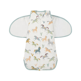 Nest Designs Organic Cotton Swaddle Sleep Bag 0.5 TOG Breezy Blooms