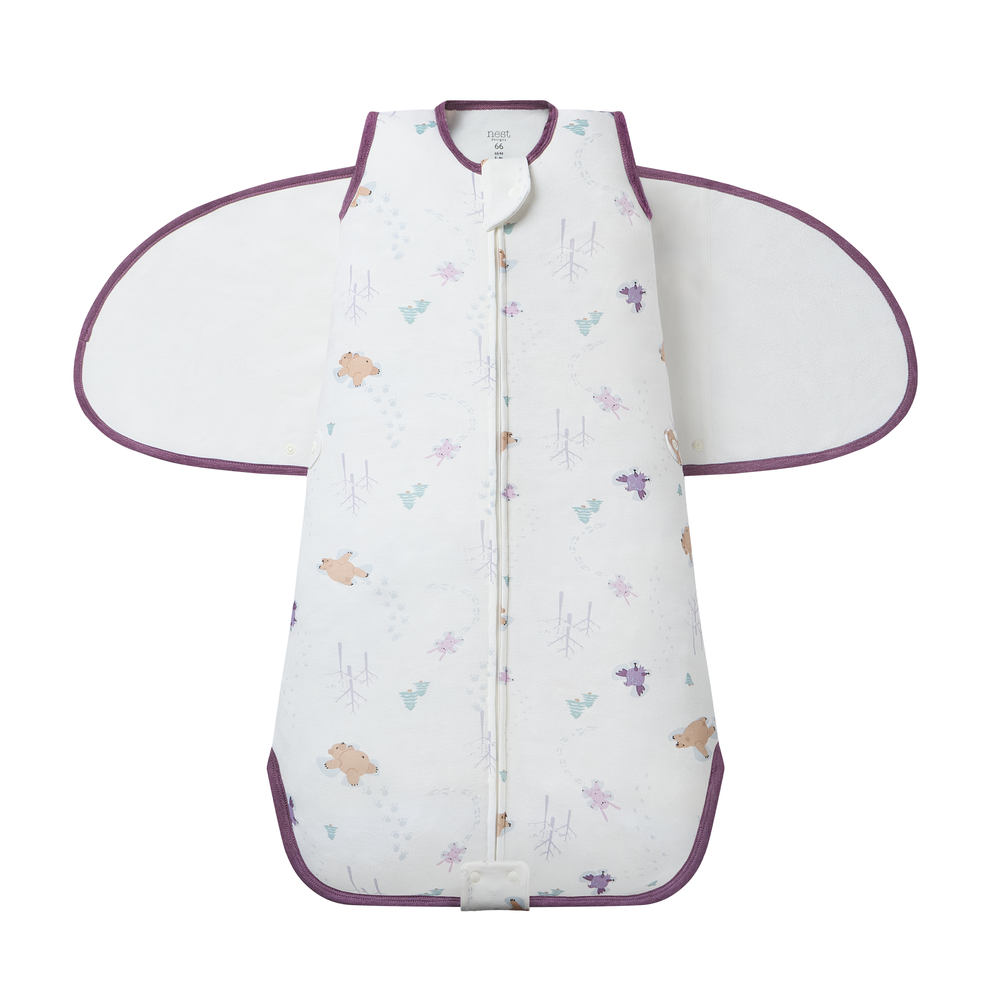 Nest Designs Organic Cotton Swaddle Sleep Bag 0.5 TOG Stars White - detail 1