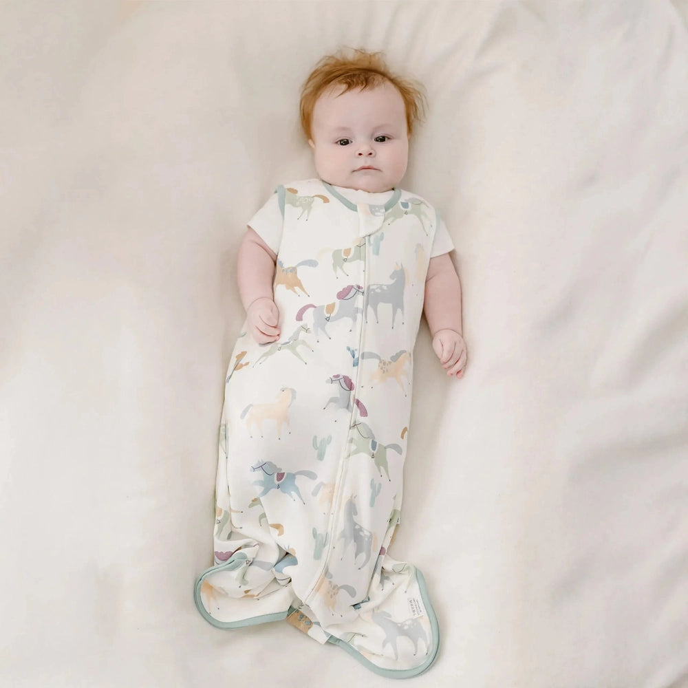 Nest Designs Organic Cotton Swaddle Sleep Bag 0.5 TOG Pony Express