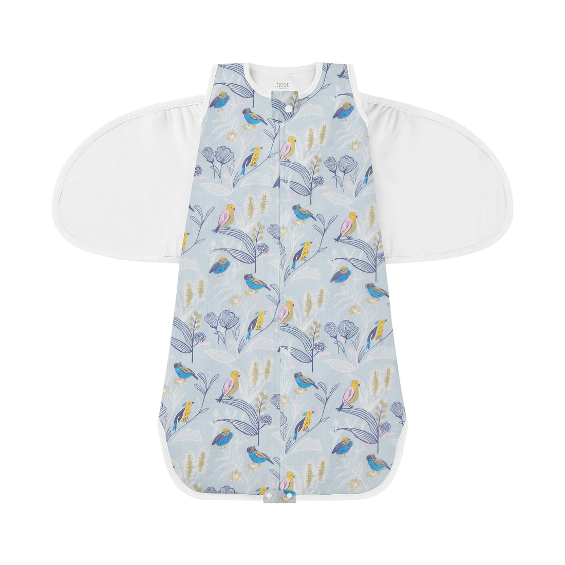Nest Designs Organic Cotton Swaddle Sleep Bag 1.5 TOG in Alouette, product view 01