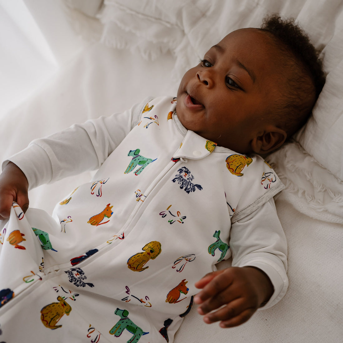 Nest Designs Organic Cotton Swaddle Sleep Bag 1.5 TOG in Bingo, product view 09