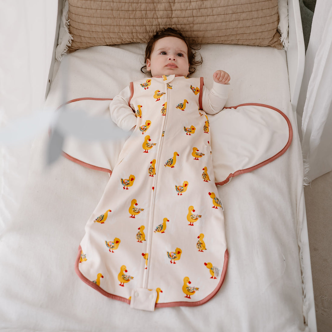 Nest Designs Organic Cotton Swaddle Sleep Bag 1.5 TOG in Five Little Ducks, product view 15