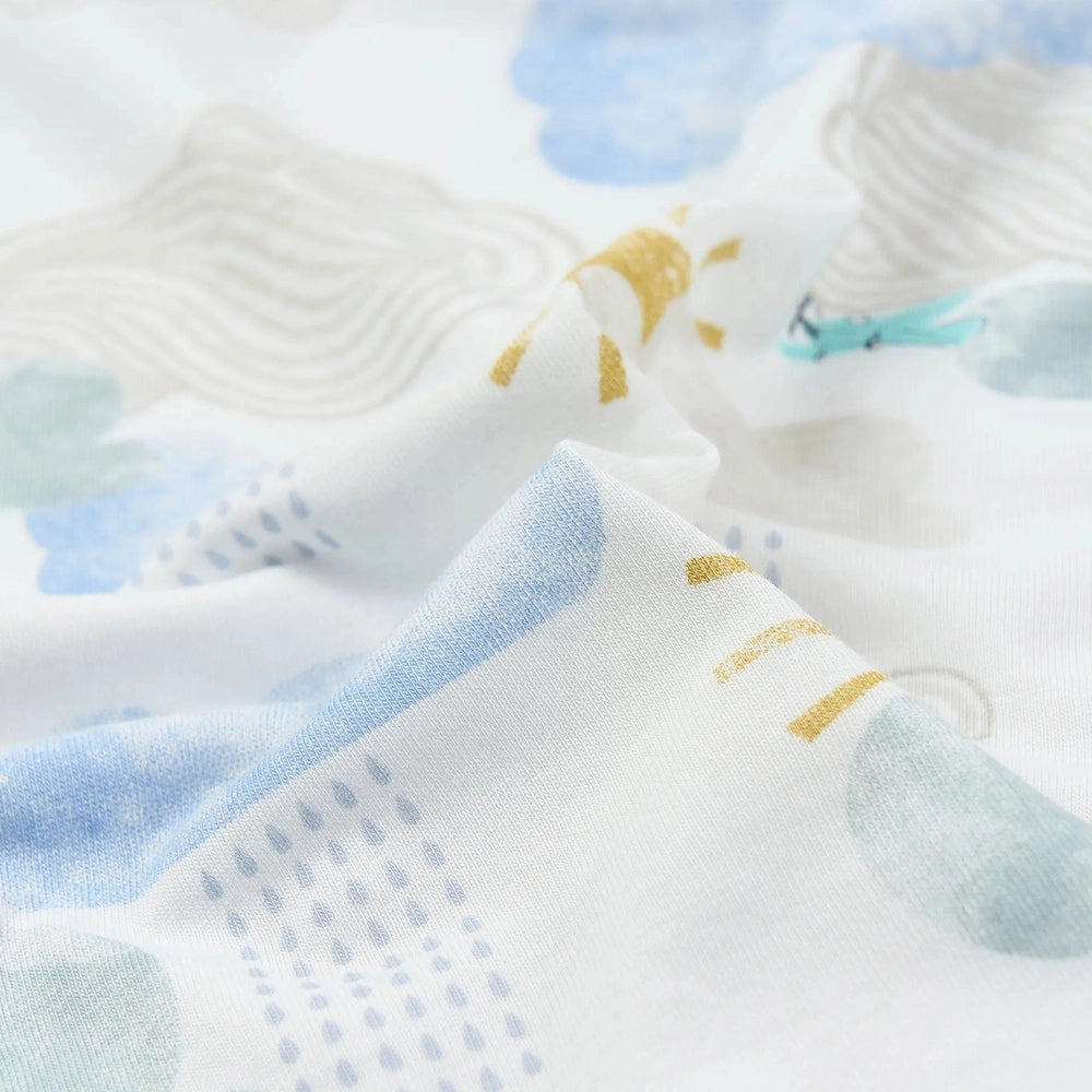 NEST DESIGNS Nest Designs Pillowcase Fluffy Puffs watercolor cloud print with sun and raindrop details img 5/8