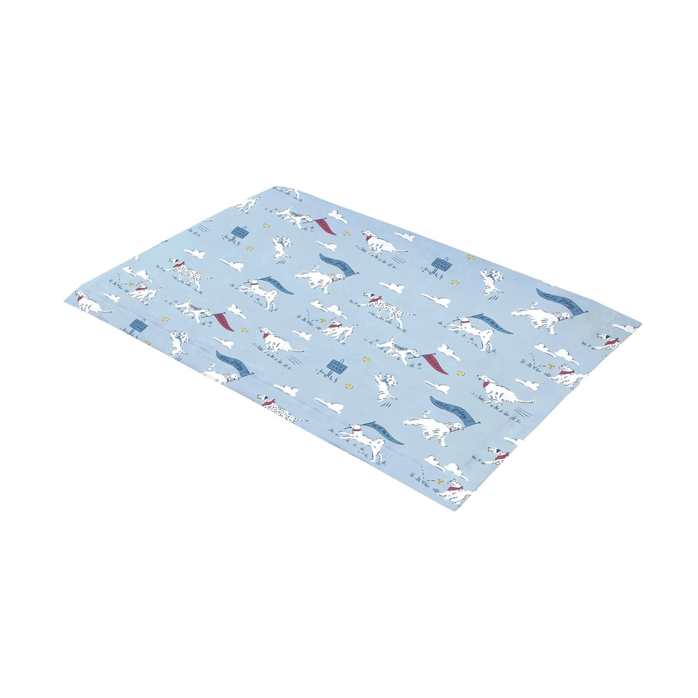 NEST DESIGNS Nest Designs Pillowcase Puppy Park all-over pattern with white dogs in playful poses img 1/6