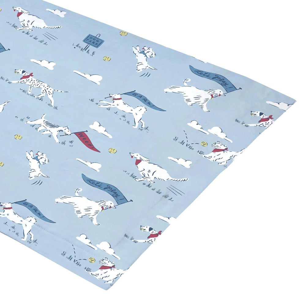NEST DESIGNS Nest Designs Pillowcase Puppy Park printed with dogs playing with tennis balls and agility tunnels img 5/6