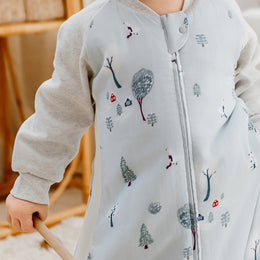 Nest Designs Raglan Bamboo Long Sleeve Footed Sleep Bag 2.5 Tog Snowy Snuggles