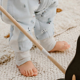 Nest Designs Raglan Bamboo Long Sleeve Footed Sleep Bag 2.5 Tog Snowy Snuggles