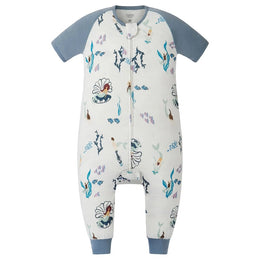 Nest Designs Raglan Bamboo Pima Short Sleeve Footed Sleep Bag 0.6 Tog Splish Splash