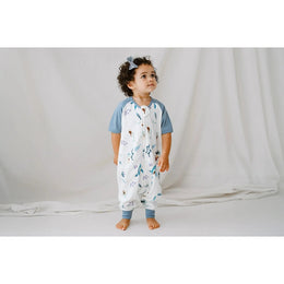 Nest Designs Raglan Bamboo Pima Short Sleeve Footed Sleep Bag 0.6 Tog Splish Splash
