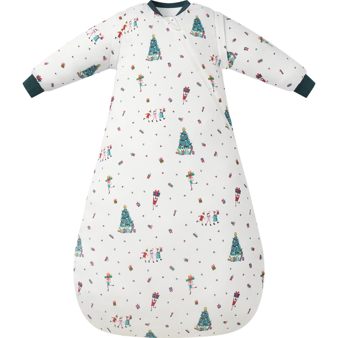 Nest Designs Santas Elves: full front of the 1.0 TOG closed-bottom sleep bag with removable printed sleeves
