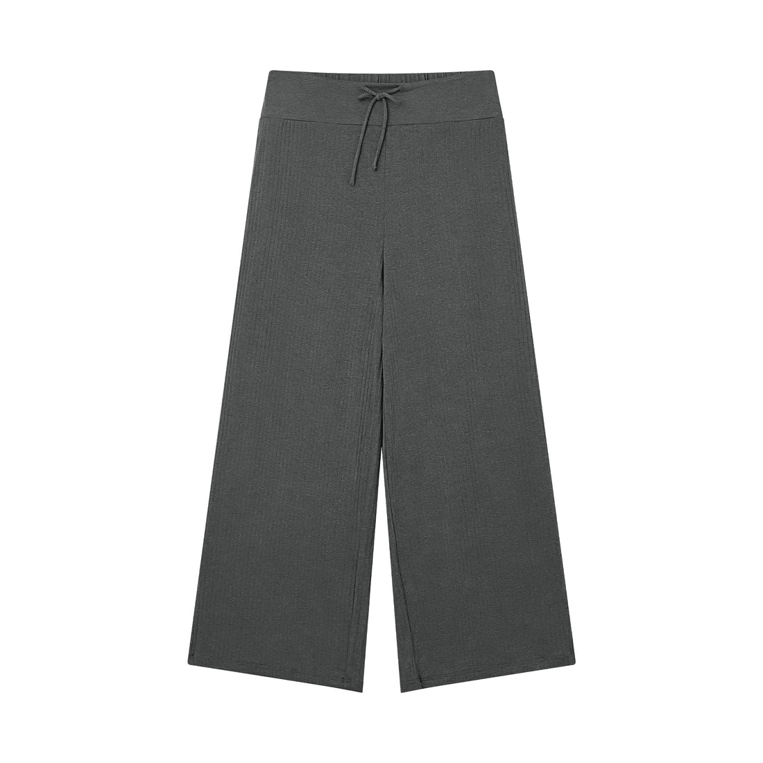 Nest Designs Rib Knit Bell Bottom Maternity Pants Charcoal rib knit texture detail