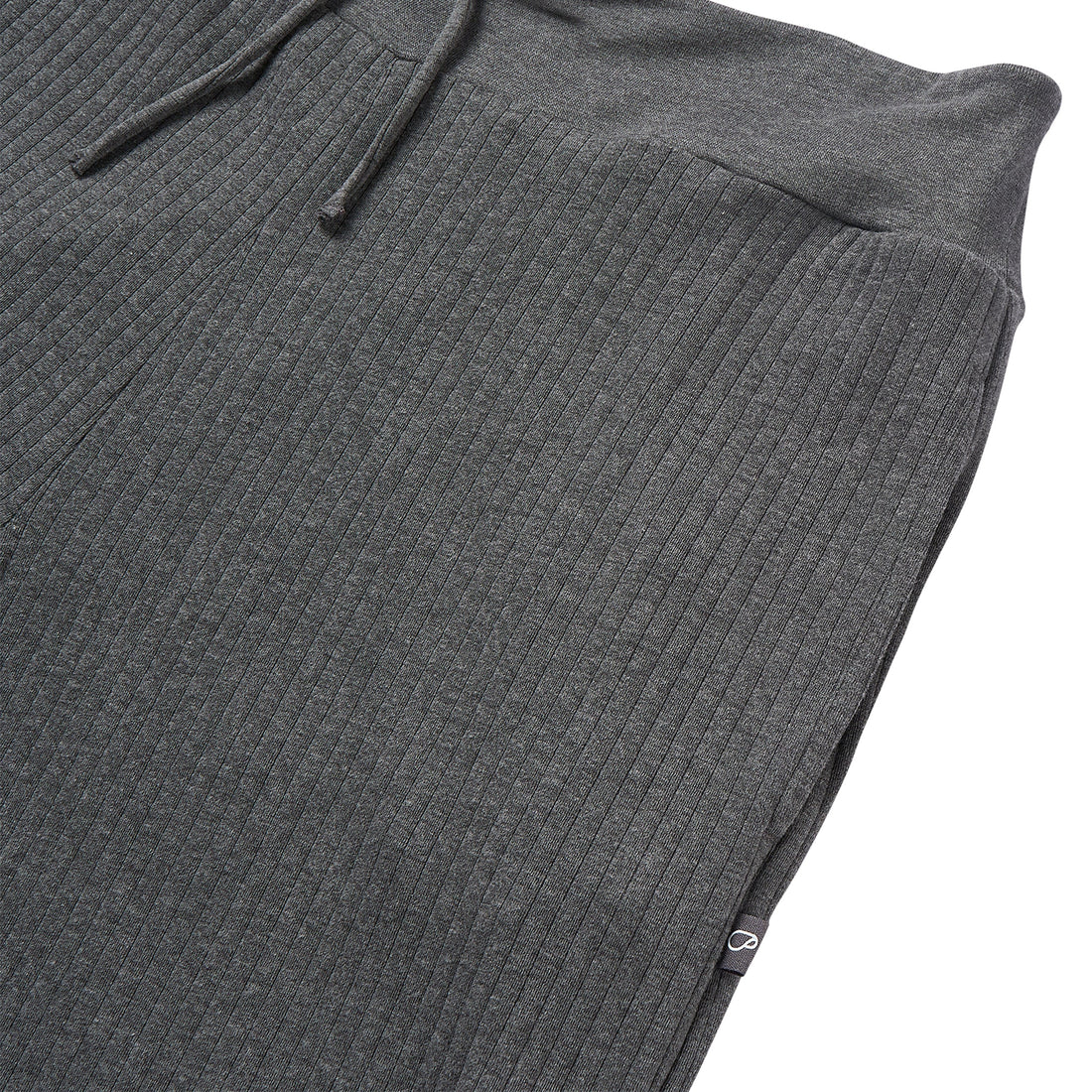 Nest Designs Rib Knit Bell Bottom Maternity Pants Charcoal side pocket detail
