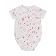Nest Designs Short Sleeve Kimono Onesie Doggie Meadow