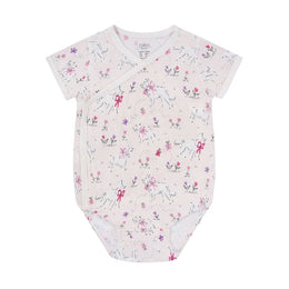 Nest Designs Short Sleeve Kimono Onesie Doggie Meadow