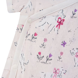 Nest Designs Short Sleeve Kimono Onesie Doggie Meadow