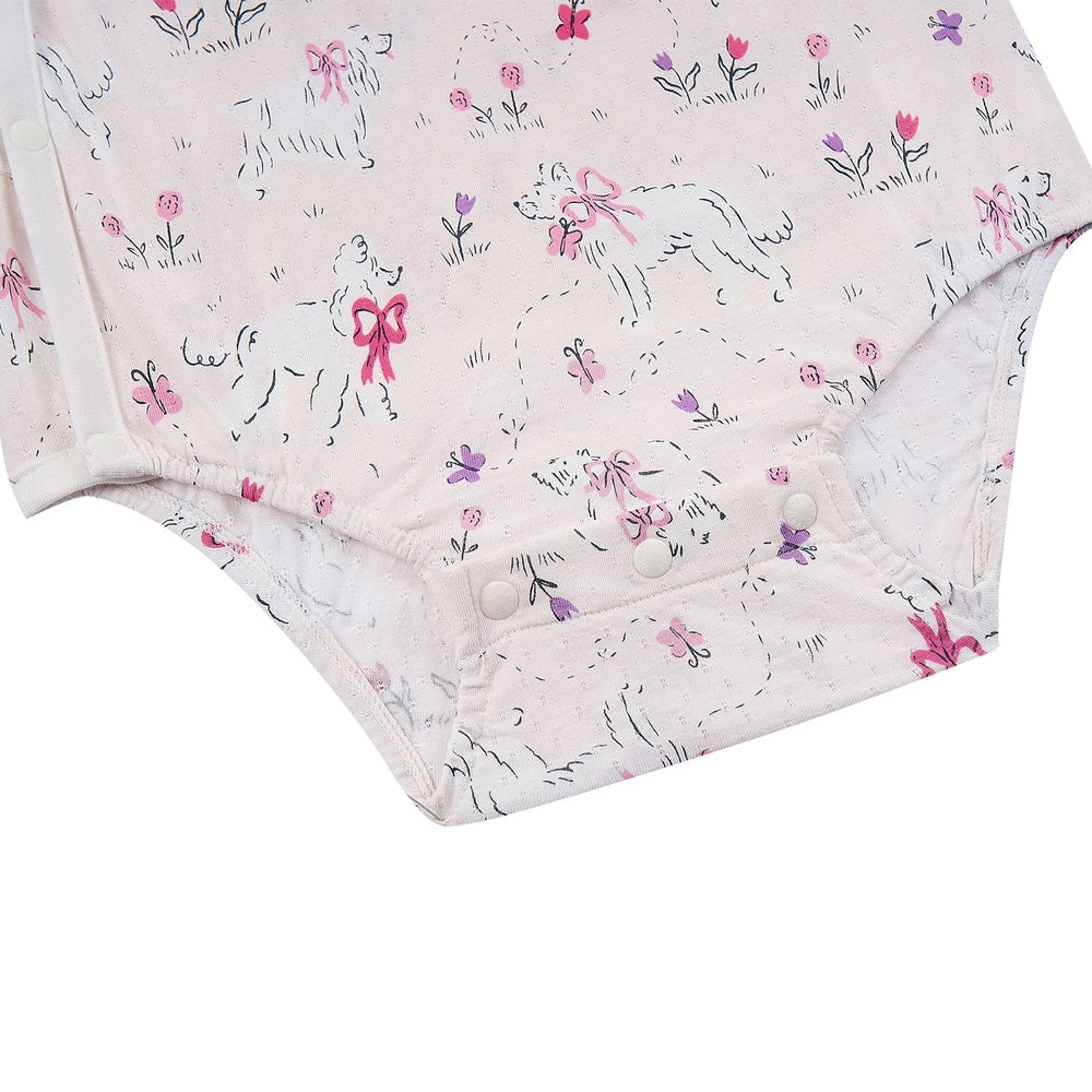 Nest Designs Short Sleeve Kimono Onesie Doggie Meadow, product view 5