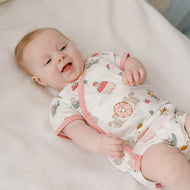Nest Designs Short Sleeve Kimono Onesie Very Squirrelly