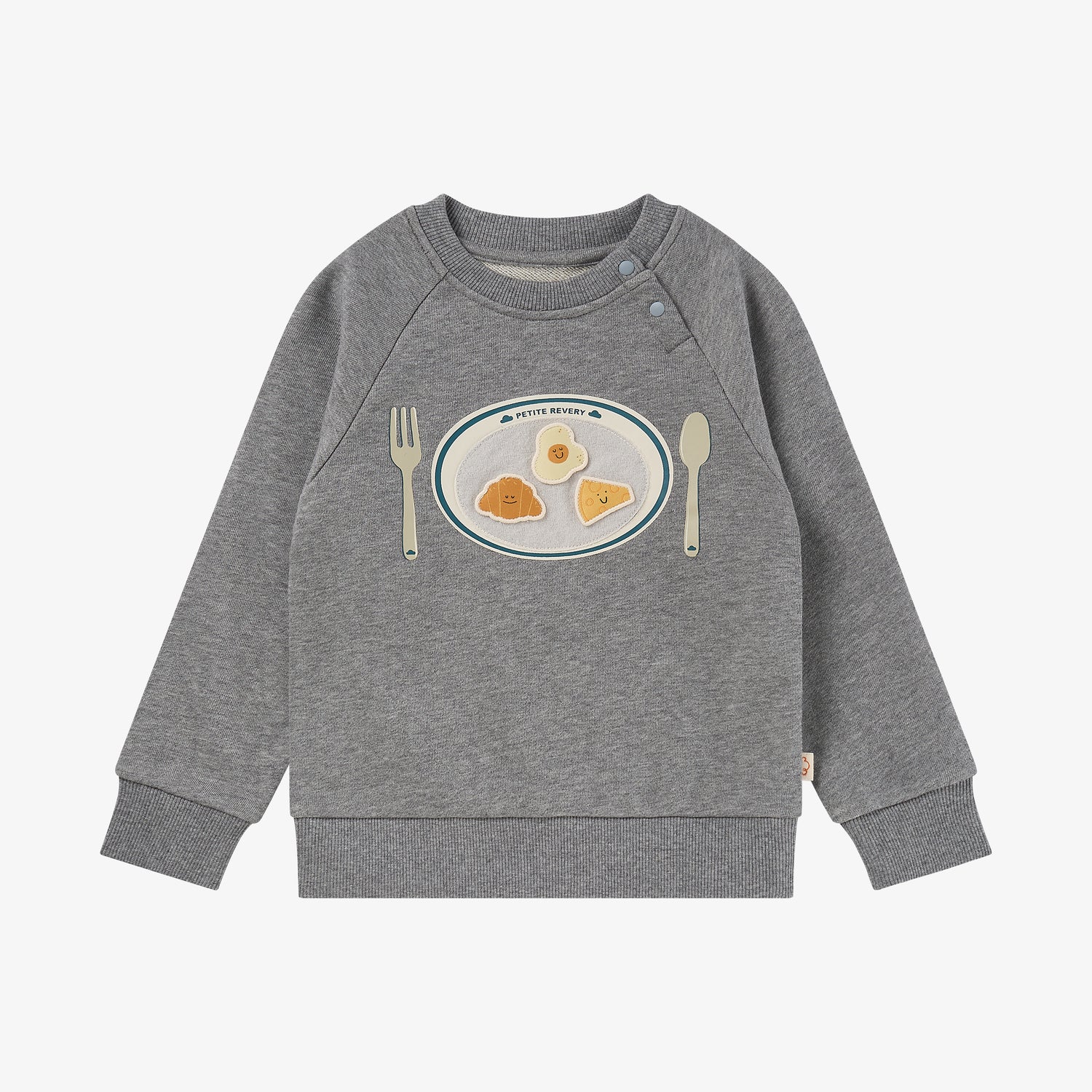 Petite Revery Smiley Plate Velcro Sweatshirt