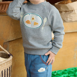Petite Revery Smiley Plate Velcro Sweatshirt