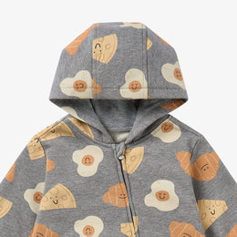 Petite Revery Smiley Side Up Hooded Romper