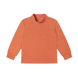 Nest Designs Tanboocel Mock Neck Long Sleeve Shirt Pantone Apricot Orange