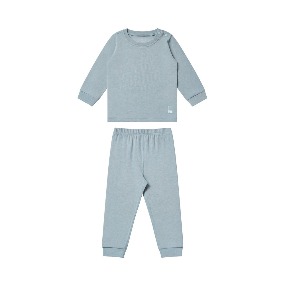 Nest Designs slate blue two-piece long-sleeve toddler pajama set (top + pants)