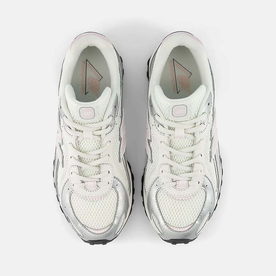 New Balance 204L Lace Shoes in White With Rosewood — top pair