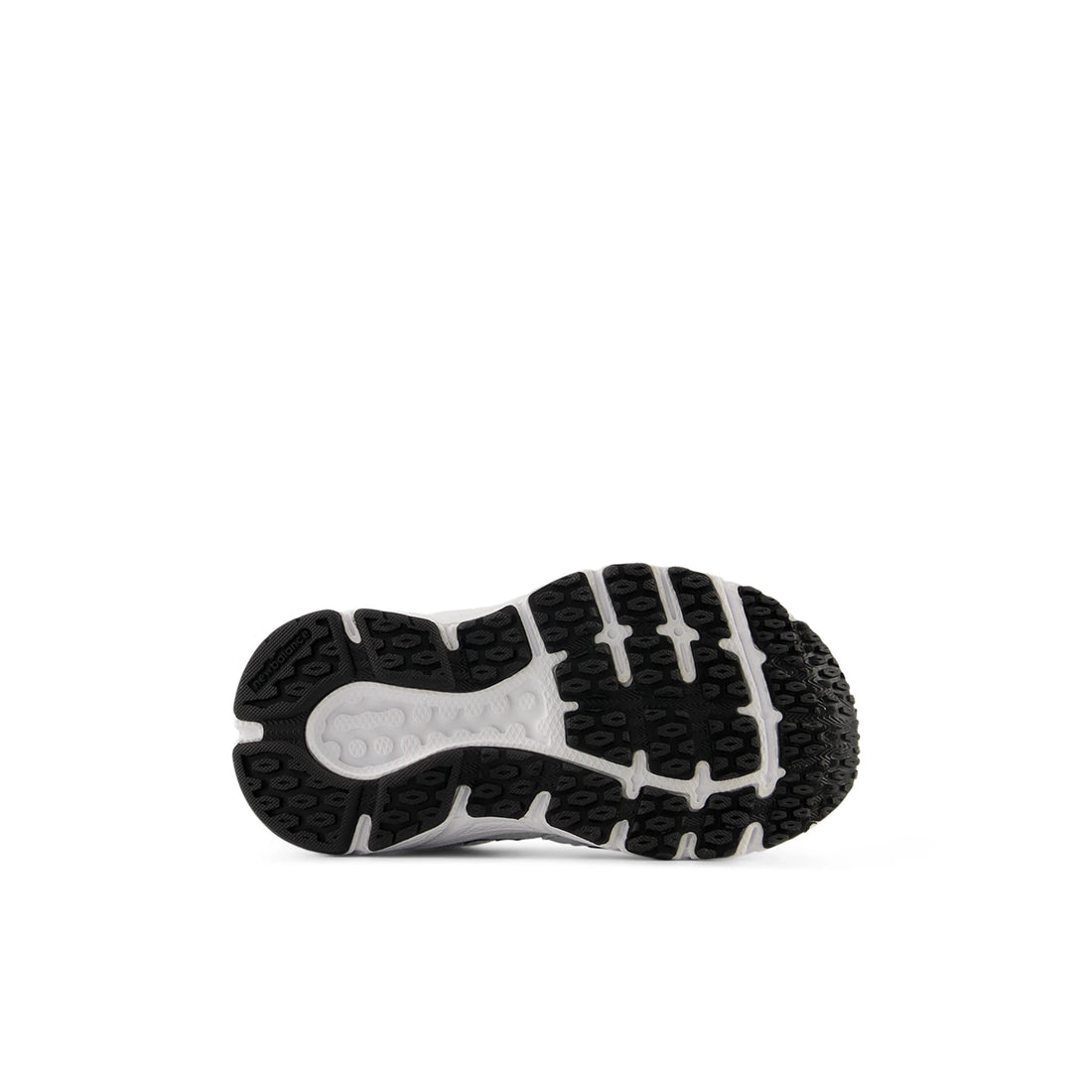 Black and white tread on the outsole of the New Balance 408 toddler shoe