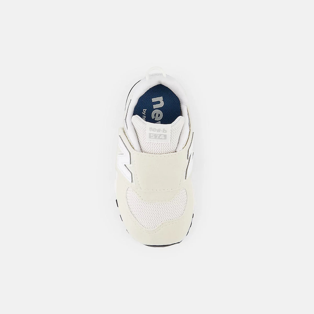 New Balance 574 NEW-B Hook & Loop Shoes in Nimbus Cloud With White — top
