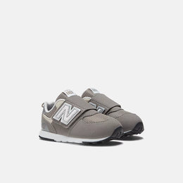 New Balance 574 NEW-B Hook & Loop Shoes Rain Cloud With White