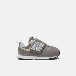 New Balance 574 NEW-B Hook & Loop Shoes Rain Cloud With White