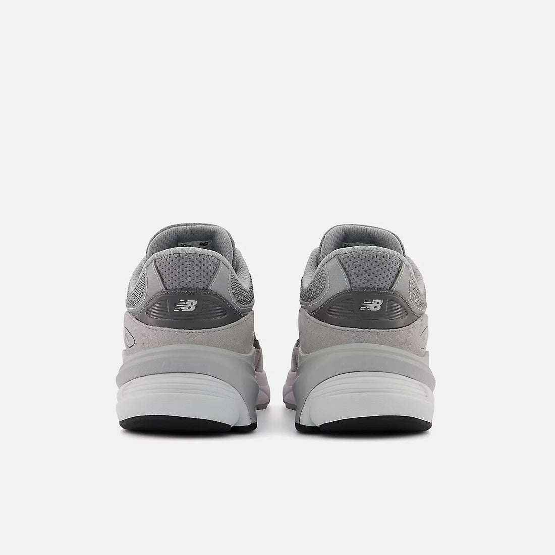 New Balance FuelCell 990v6 Lace Shoes in Grey Matter With Silver — heel pair
