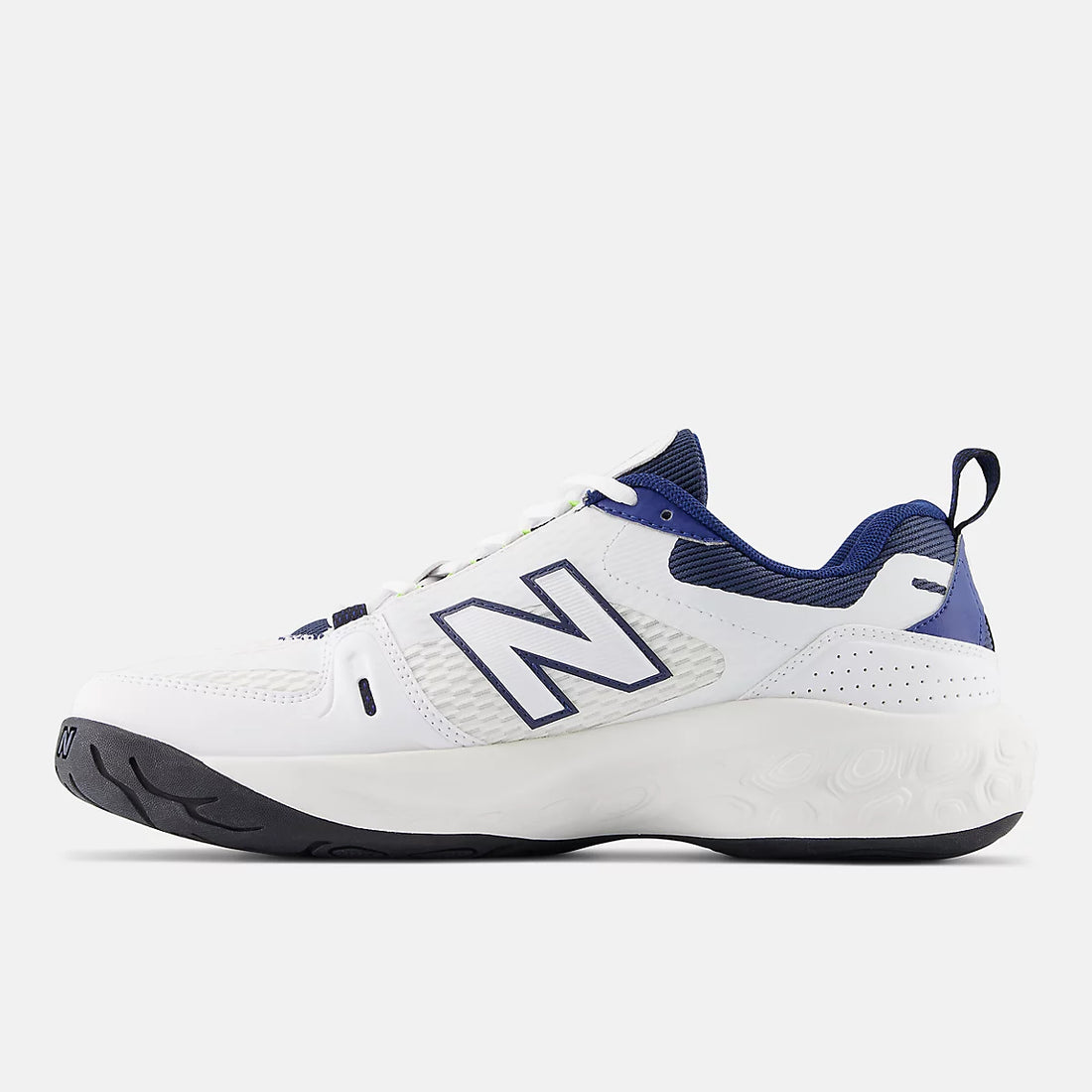New Balance Men’s Fresh Foam X 1007 Tennis Shoes in White With Team Navy — inner side
