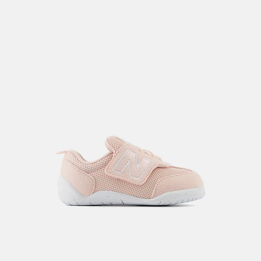 New Balance NEW-B FIRST Hook & Loop Shoes in Crystal Pink With White — outer side