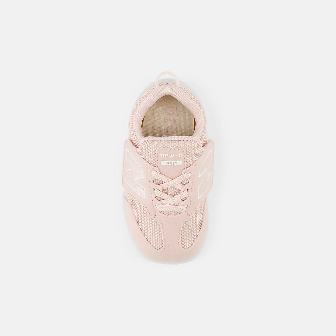 New Balance NEW-B FIRST Hook & Loop Shoes in Crystal Pink With White — top