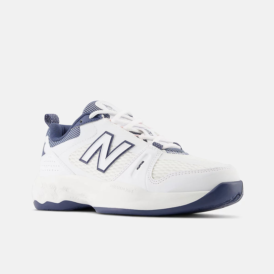 New Balance Women’s Fresh Foam X 1007 Tennis Shoes in White With Arctic Grey — front angle