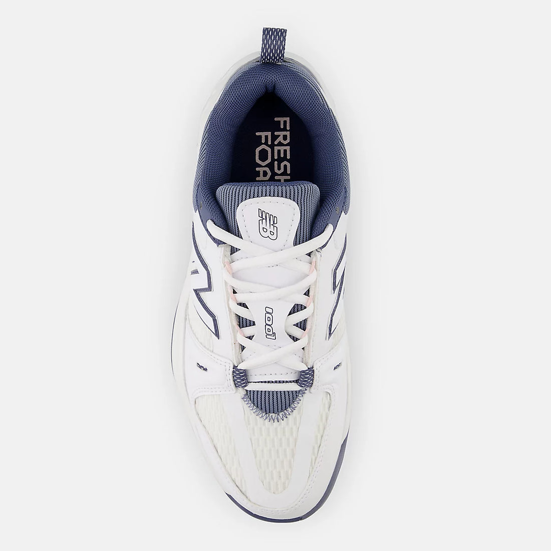 New Balance Women’s Fresh Foam X 1007 Tennis Shoes in White With Arctic Grey — top