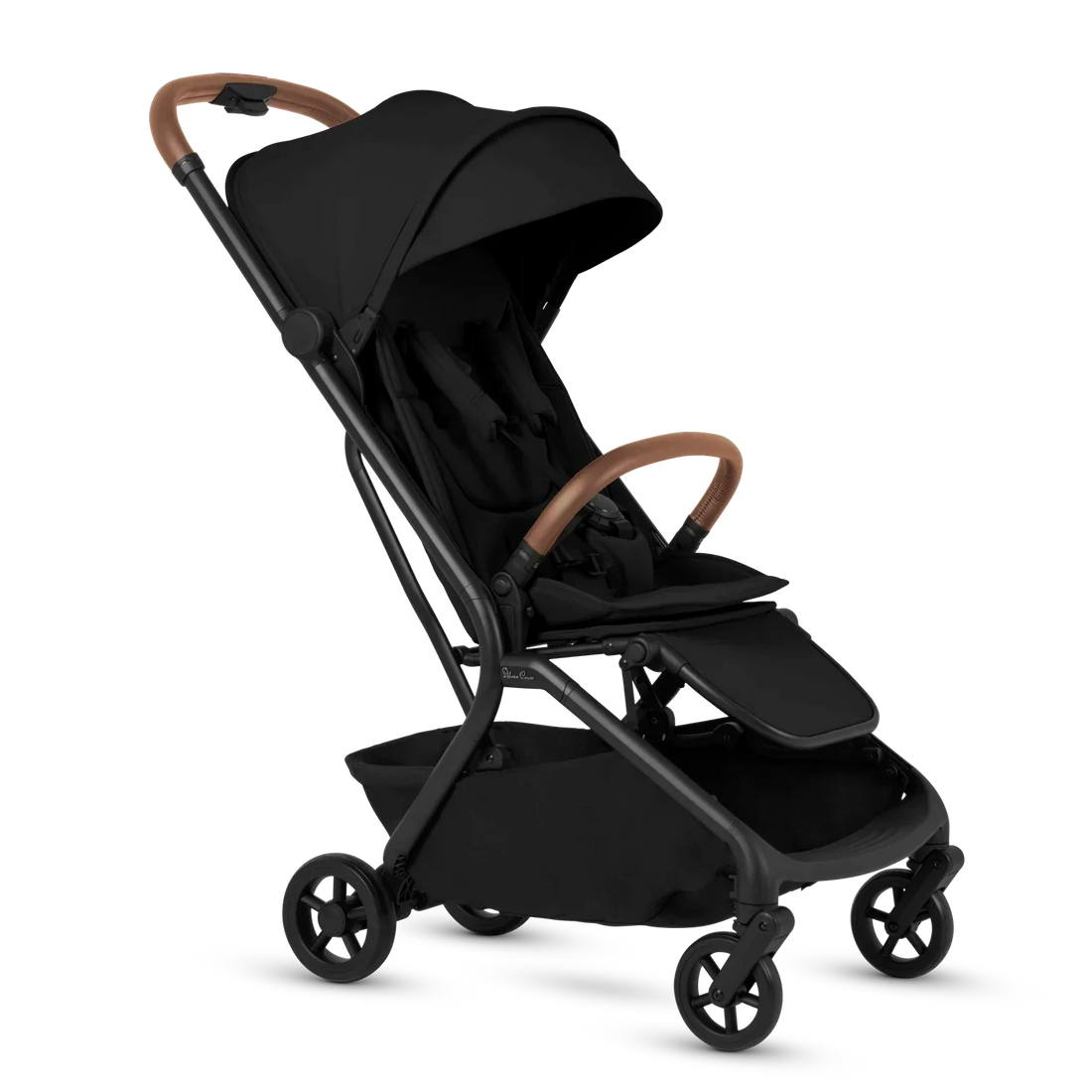 Silver Cross Nia Stroller + Nuna PIPA Bundle — Nia stroller in Black three-quarter view