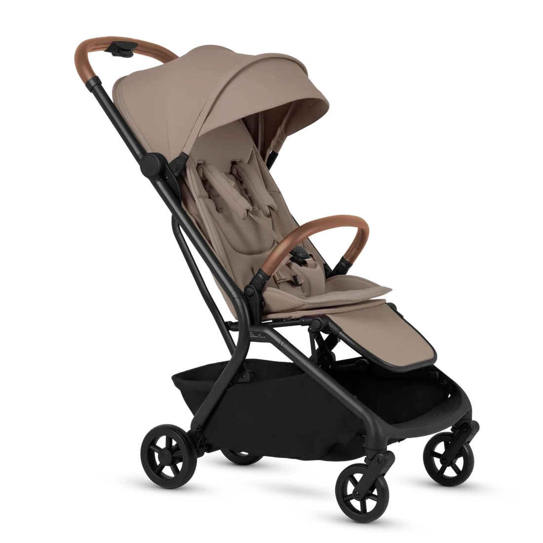 Silver Cross Nia Compact Travel Stroller in Champagne — stroller three-quarter view